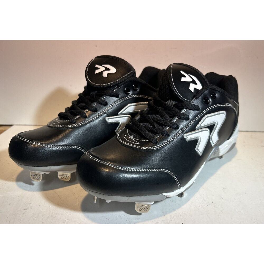 Ringor Dynasty Softball Metal Spikes Women's Size 8 BlackWhite All Leather